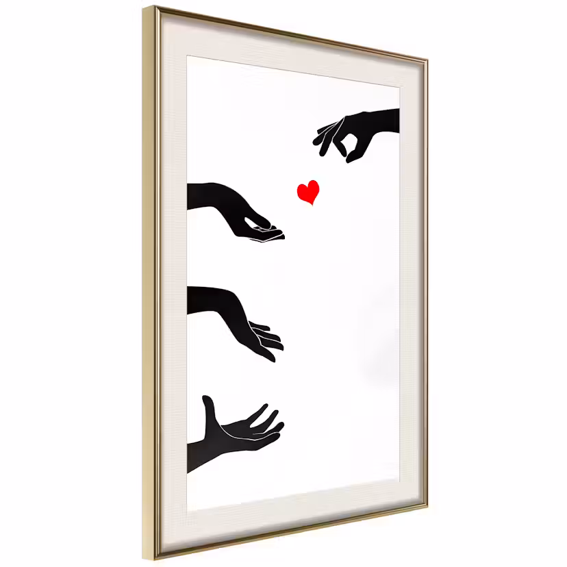 Poster Artgeist Affisch Fillip Guld ram med passepartout, 20x30 cm