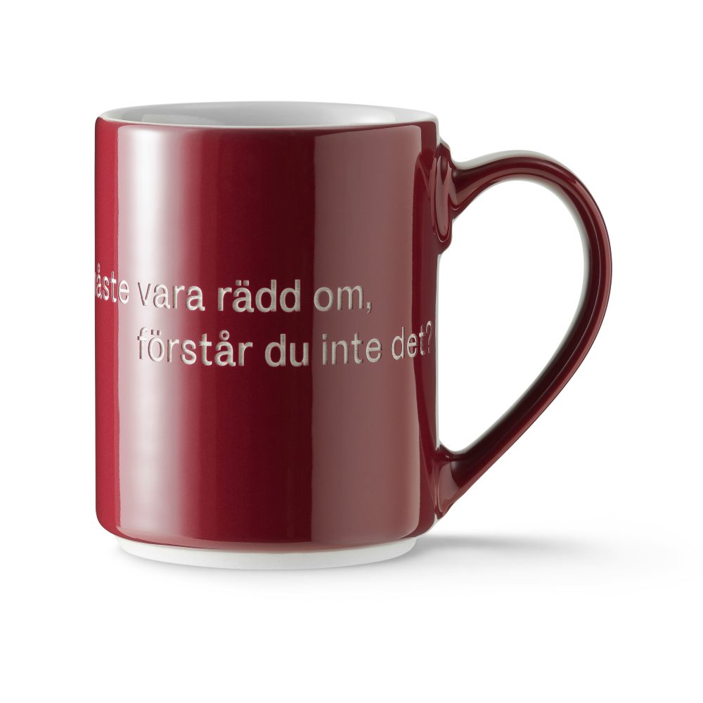 Astrid Lindgren mugg, livet är en sak, Svensk text
