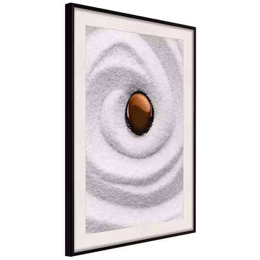 Poster Artgeist Affisch Karesansui Svart ram med passepartout, 40x60 cm
