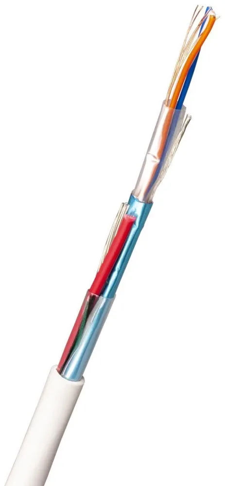 Nexans FLAQQBR Larmkabel 8 mm ytterdiameter, vit 1 m, kapad