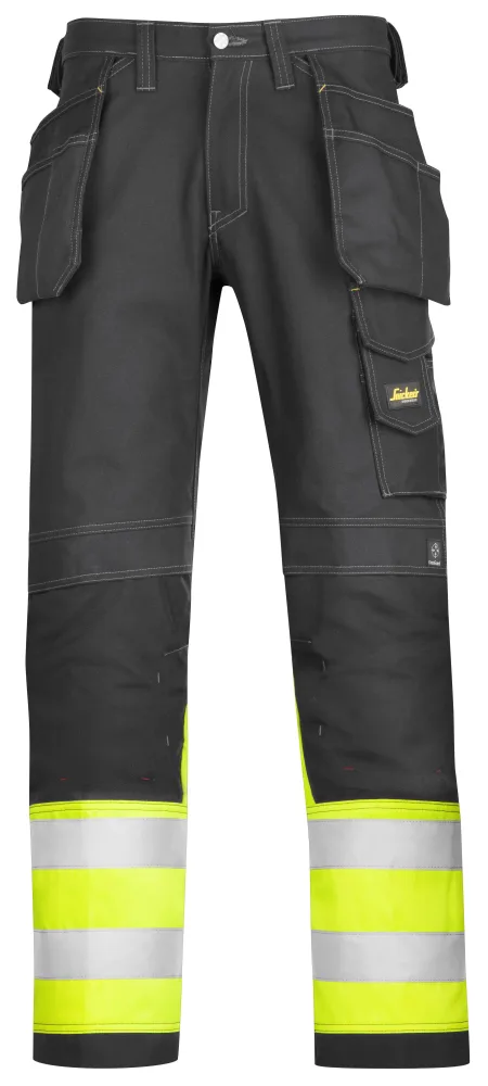 Snickers Workwear 3235 Arbetsbyxa varsel, gul/svart D88