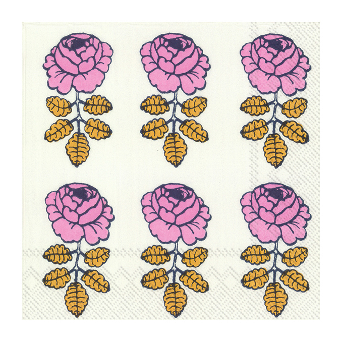 Vihkiruusu servett 33x33 cm 20-pack, Vit