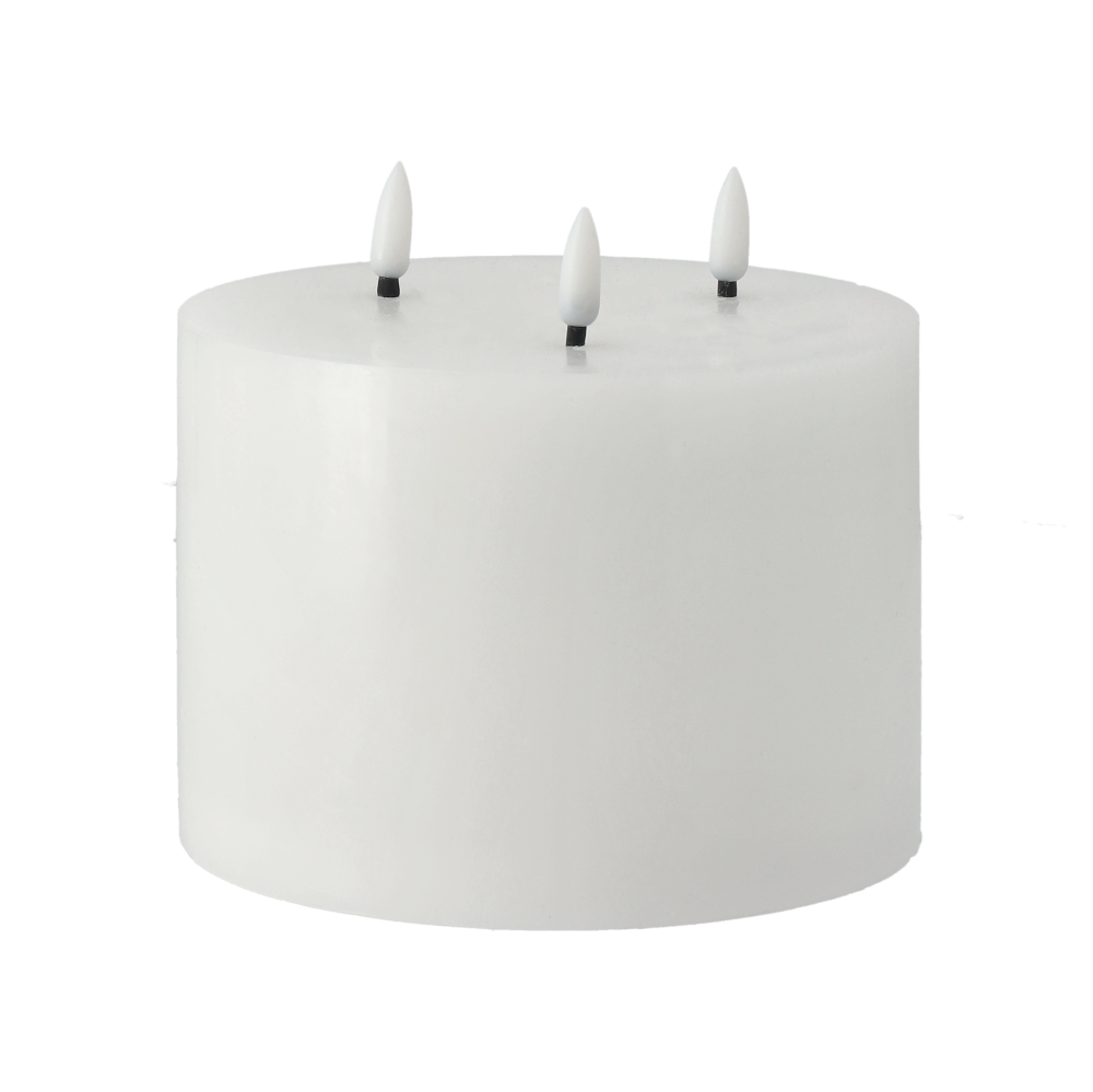 Bright Melt blockljus LED 3 vekar 13 cm, Vit