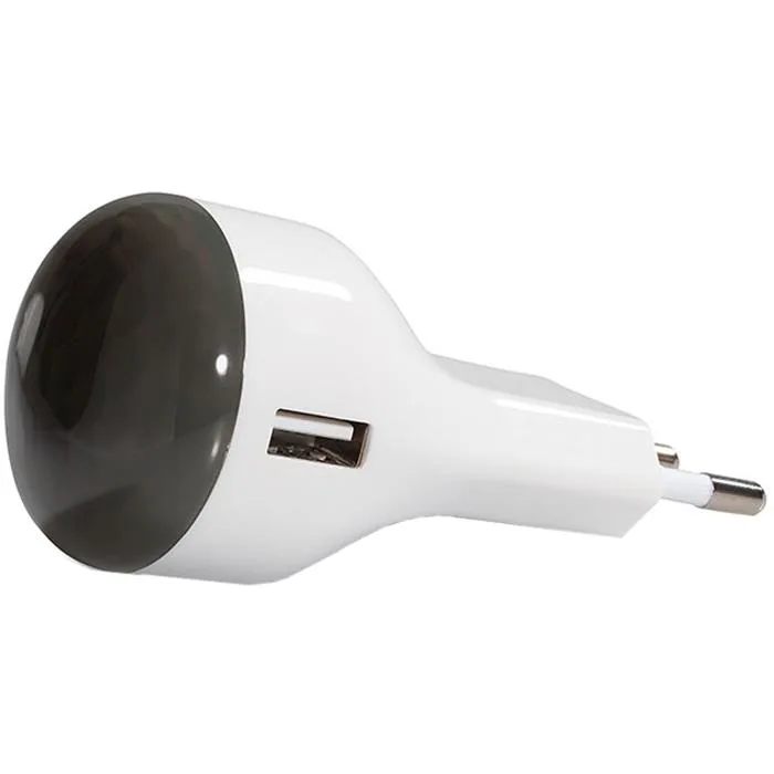 CAPiDi USBNL2.1A Nattlampa med USB-laddare svart