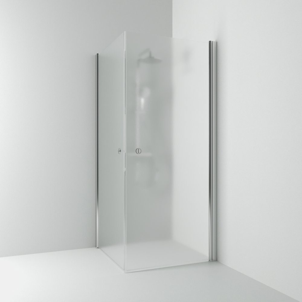 HÖRNDUSCH SVEDBERGS SKOGA RAK ALU BLANK FROST INTHT 70X198X70CM