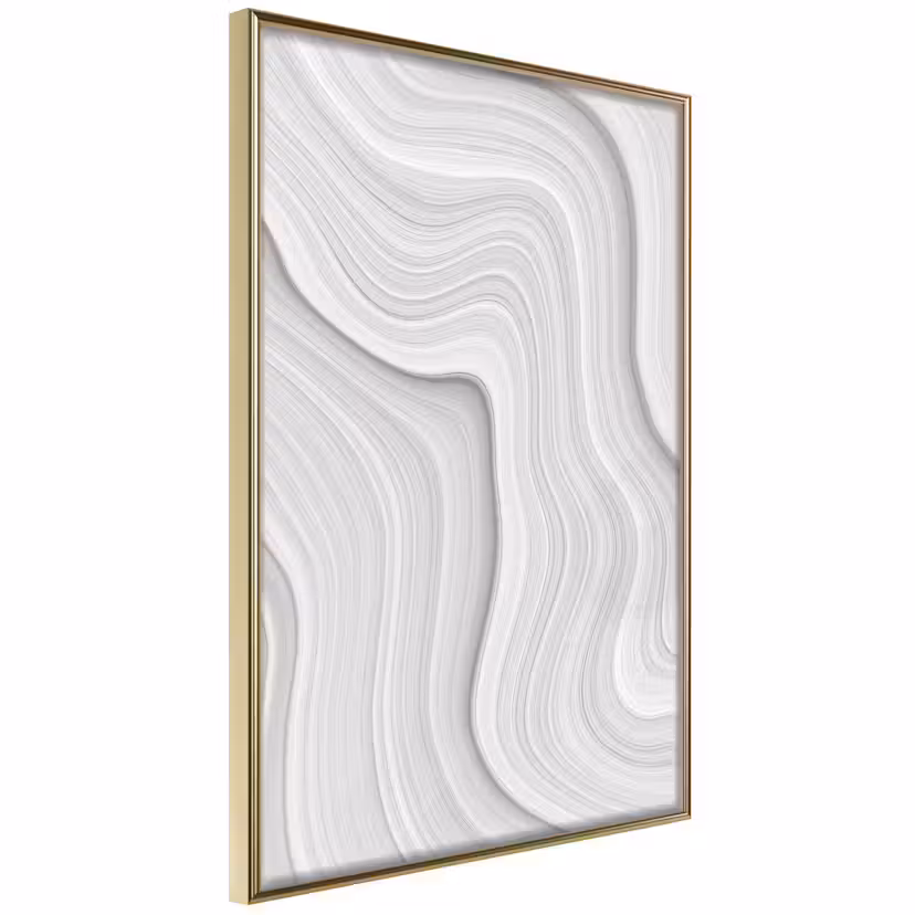 Poster Artgeist Affisch Snowdrift Guld ram, 20x30 cm