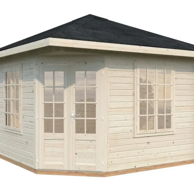 Palmako Melanie Lusthus 10,9 m²/inv. 9,9 m², med 44 mm vägg,, impr. natur