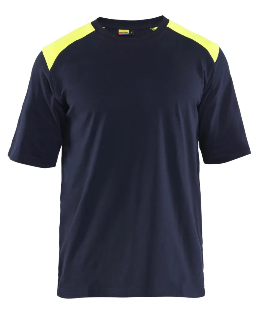 Blåkläder 347617378933XS T-shirt marinblå/gul, flamskydd XS - Bild 2