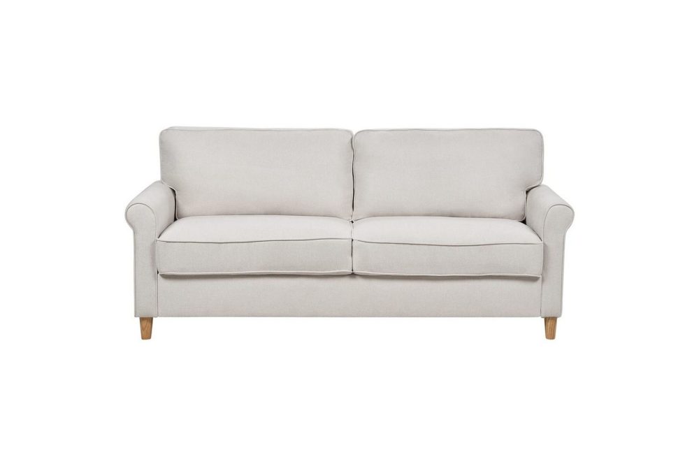 3-sitssoffa Ronneby Beige, ljust trä
