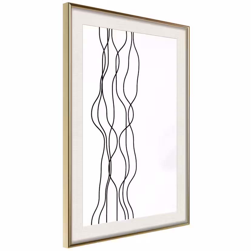 Poster Artgeist Affisch Hanging Ropes Guld ram med passepartout, 40x60 cm