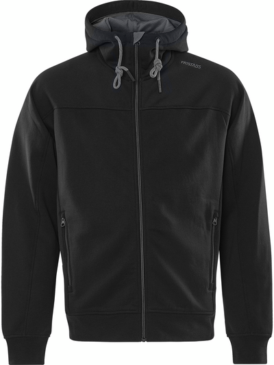 JACKA 7550 GSM SWEATSHIRT HUVA SVART/GRÅ STL 2XL