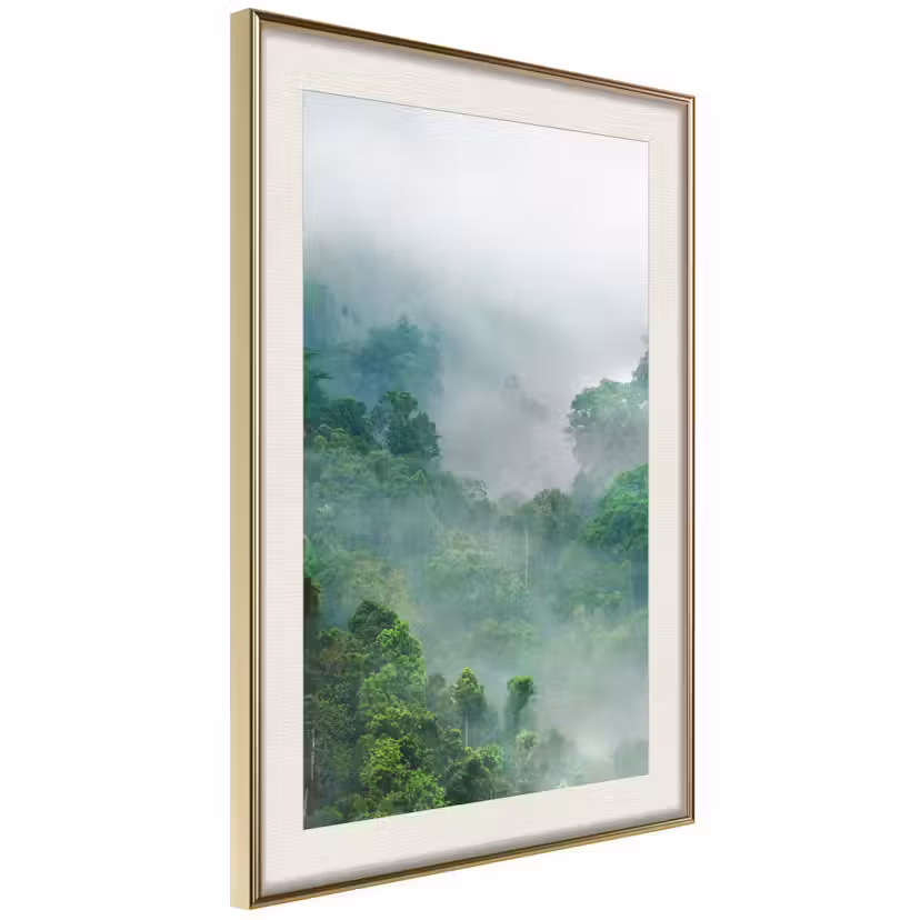 Poster Artgeist Affisch Exotic Adventure Guld ram med passepartout, 20x30 cm