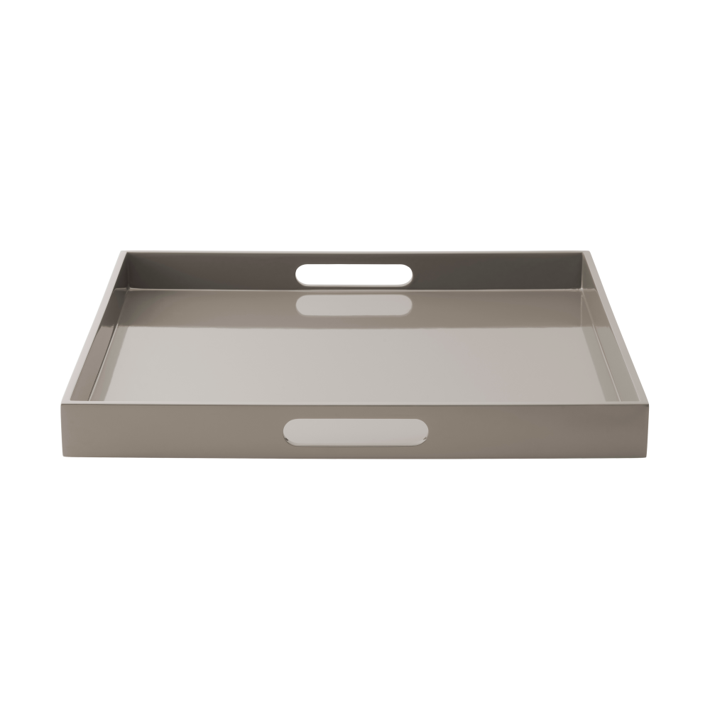 Lux lackad serveringsbricka 40x40x4 cm, Dark grey