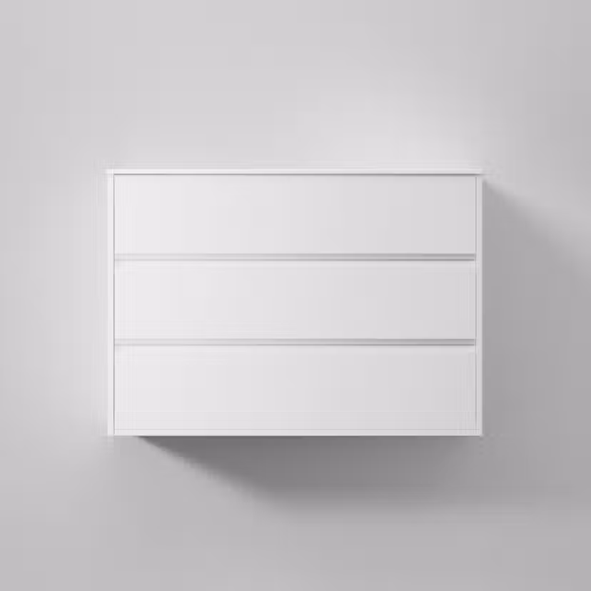 Tvättställsskåp INR Terra Grip med 3 Lådor Färg: Pure White, Bredd: 1000 mm