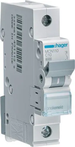 Hager MCN104 Dvärgbrytare 1-pol, 6kA, C-karakteristik 4A - Bild 2