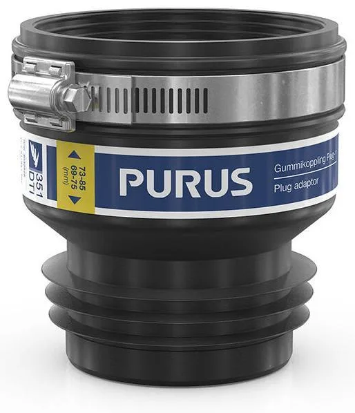 Purus 3032527 Gumminippel plug-in, svart