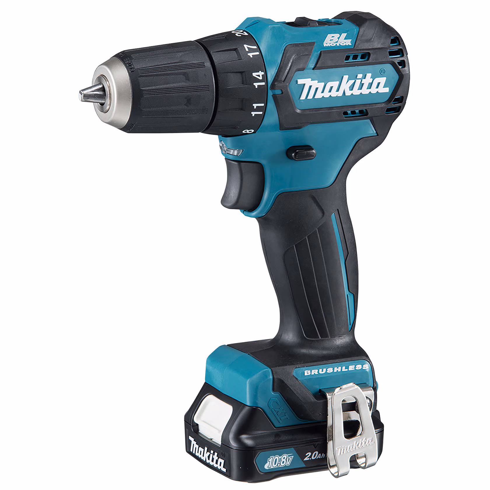Kjøp Makita Borrskrutrekker CXT DF332DSAJ, inkl. 2 stk 2,0Ah-batterier, lader & Makpac.