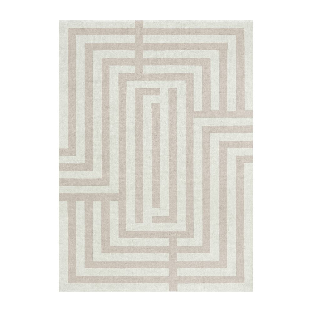 60S Geo Letters matta, Oatmeal, 180x270 cm