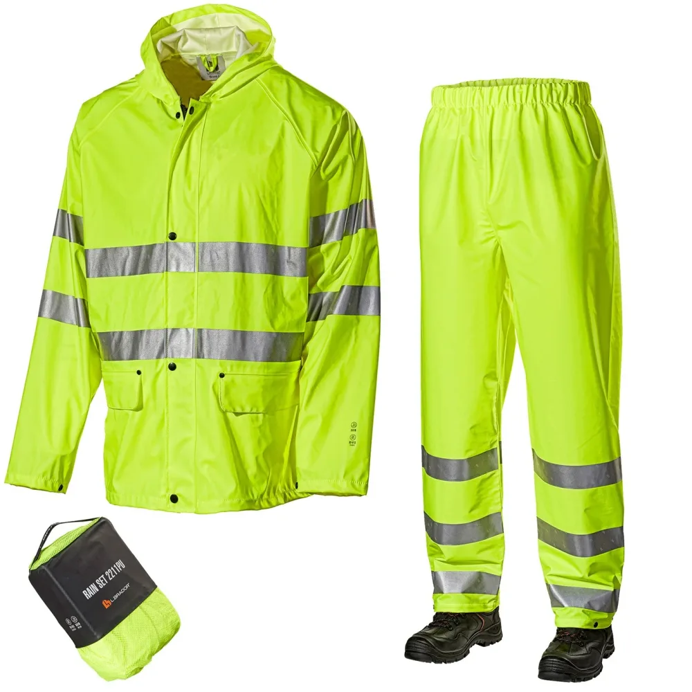 L.Brador 2211PU Regnställ hi-vis gul, klass 3 S
