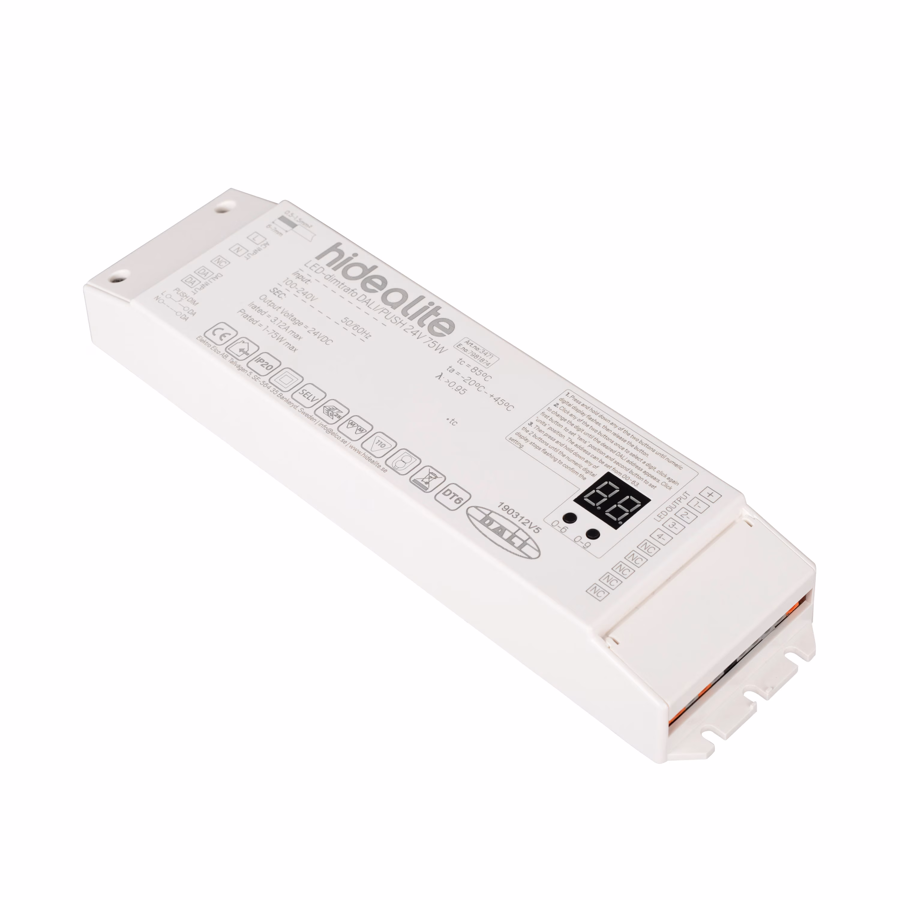 Kjøp Hide a lite LED-dimtrafo DALI/PUSH, 24V, 75W