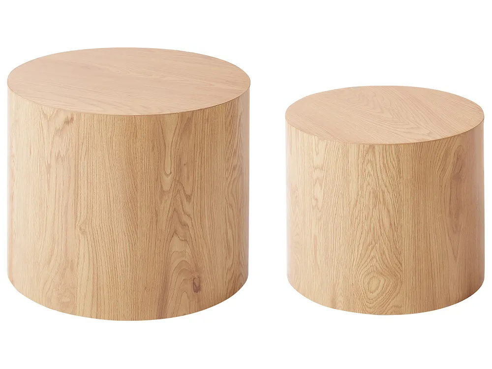 Set med 2 soffbord MANTI Ljusbrun
