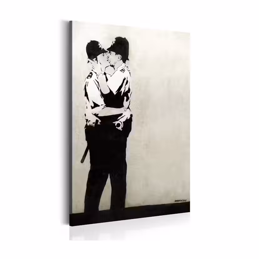 Tavla Arkiio Kissing Coppers By Banksy 60x90 cm