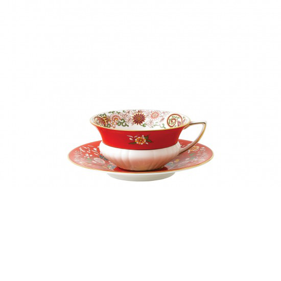 Wonderlust tekopp med fat, crimson jewel