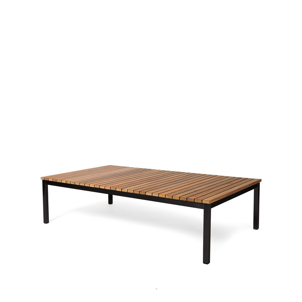 Häringe soffbord, Teak, large, svart stålstativ