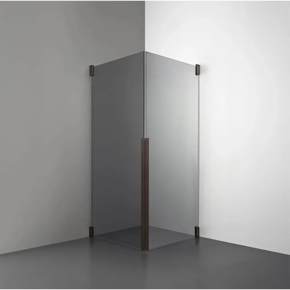 Duschhörna R2 Bronze, 90x200cm, Rökglas, Rak | Stuvbutiken