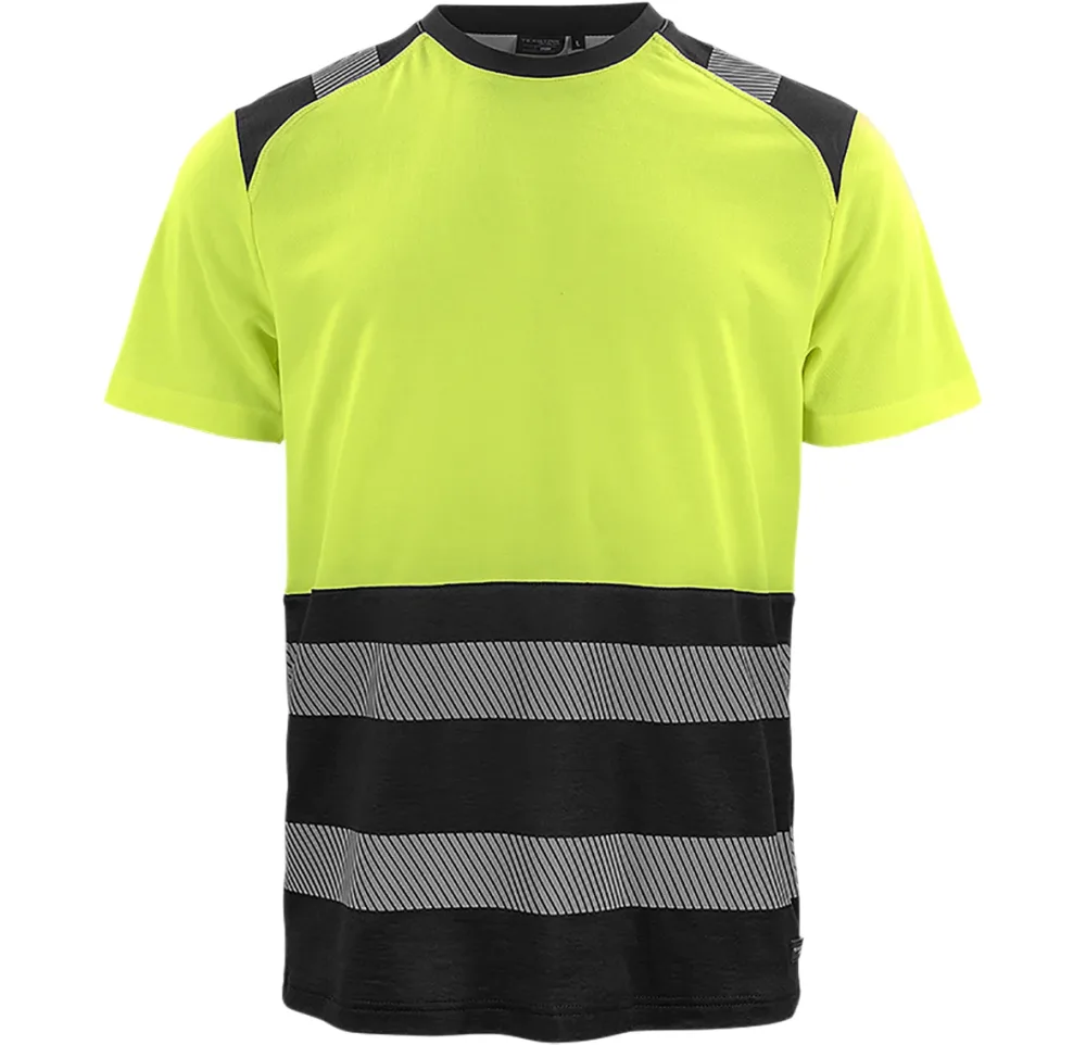 Texstar TS22 T-shirt gul/svart, klass 1 4XL