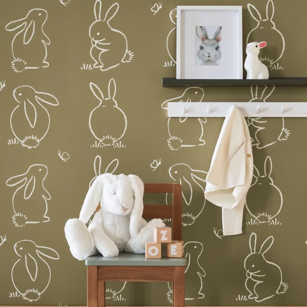 Once Upon A Time Funny Bunny Vert Kaki Ouat88387526 Tapet | Stuvbutiken - Bild 3