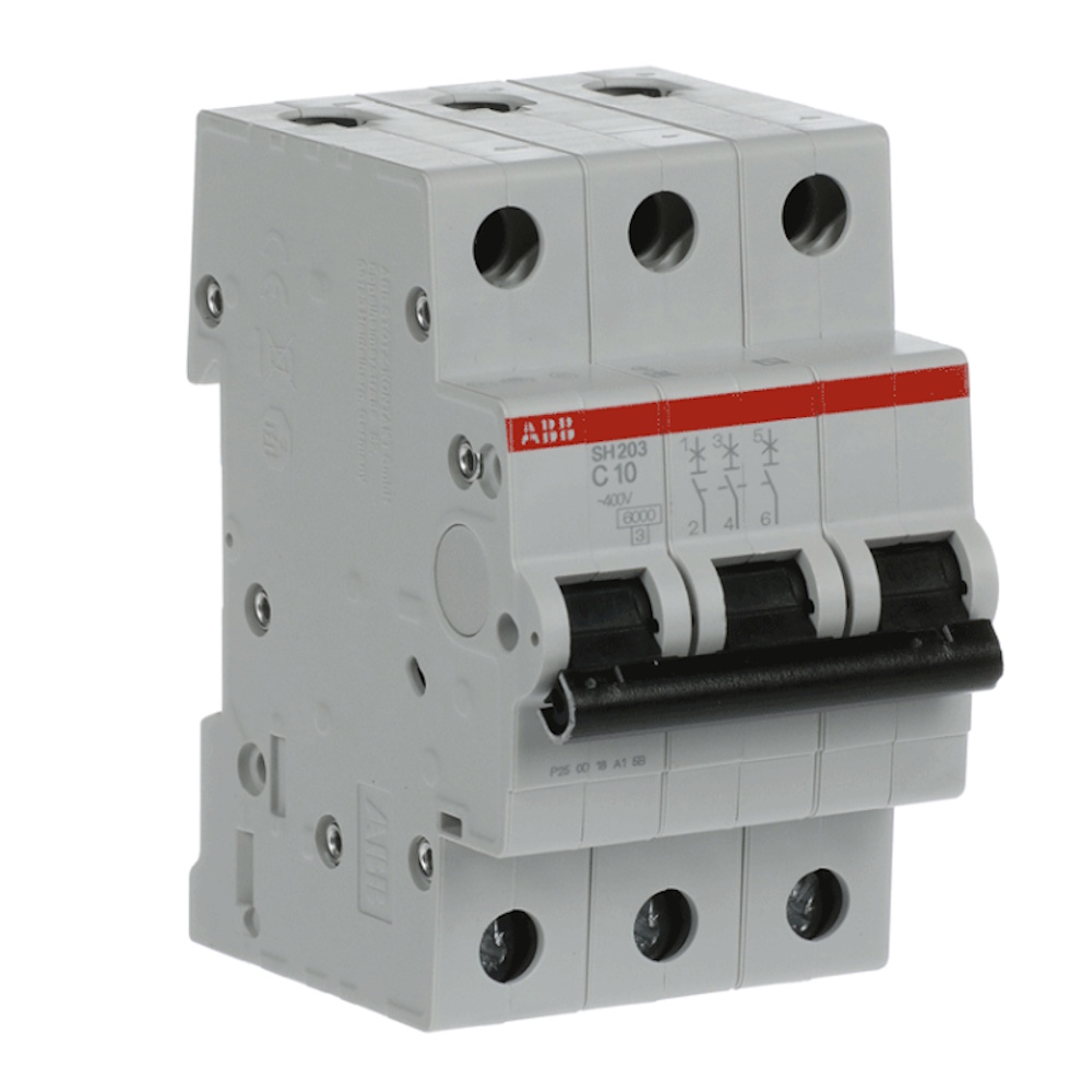Miniatyrbrytare 3Poler C-Kurva 10A 6kA 400V IP20 ABB