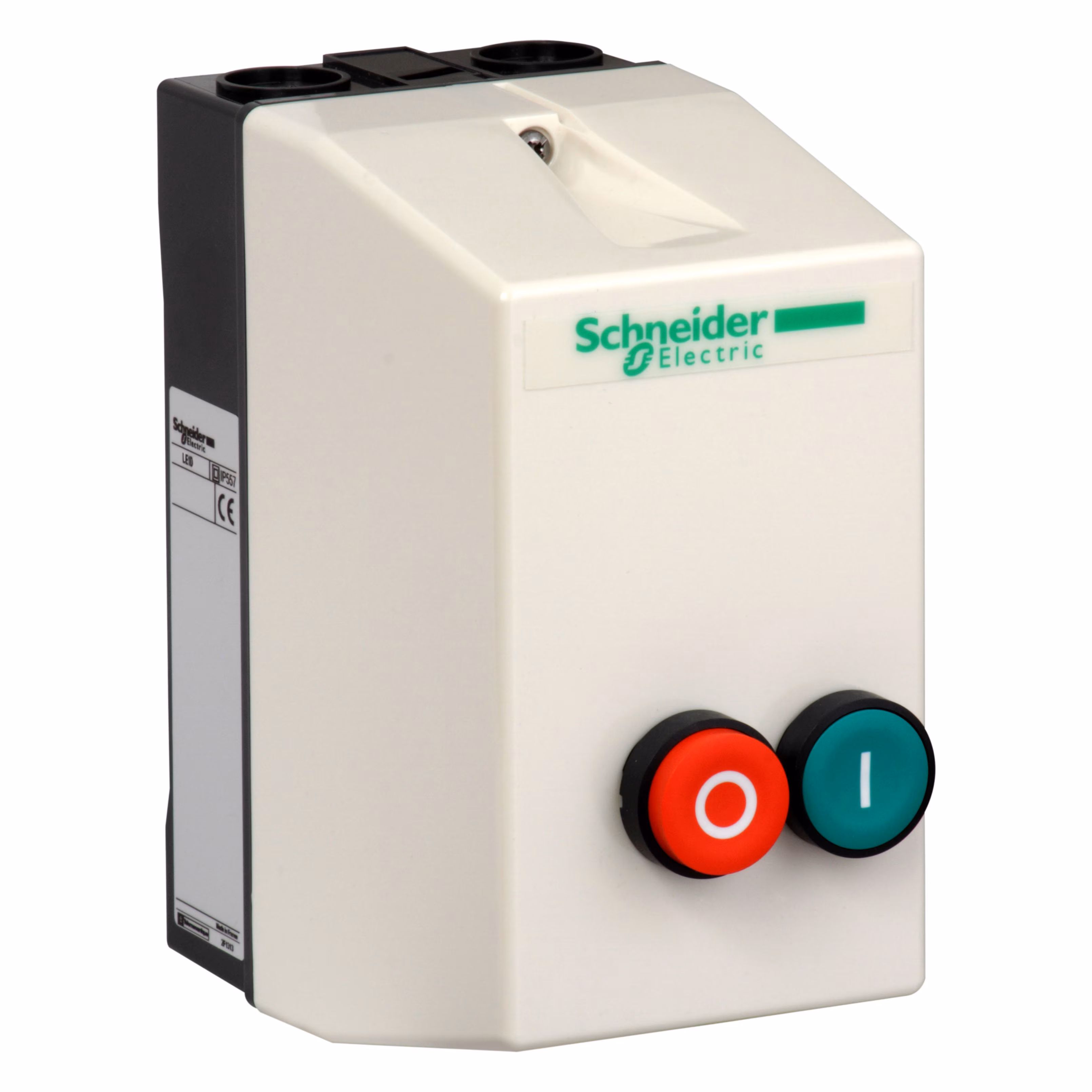 Kjøp Schneider Electric Kapslet direktstart, TeSys LE, 9A 4kW 230 VAC spole med start/stopp-knapper.