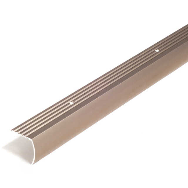 TRAPPKANTLIST D-PROFILE BRONS INKL SKRUV, 29X29MM 100CM
