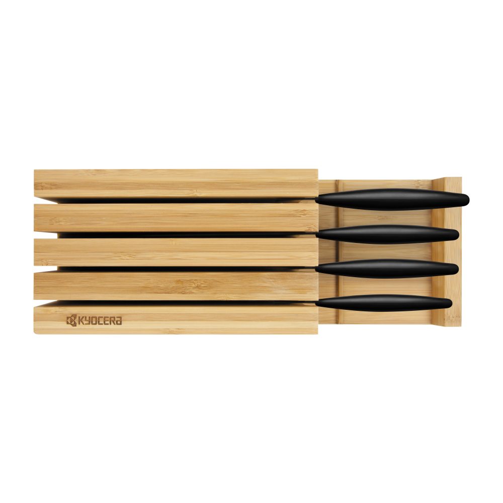 Kyocera knivblock bambu för 4 knivar, 34 cm