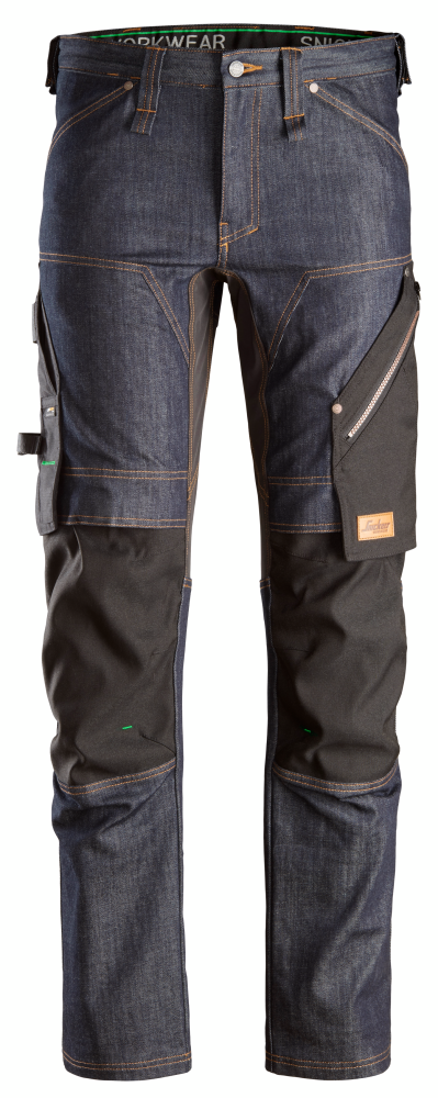 ARBETSBYXA SNICKERS WORKWEAR DENIM + FW, DENIM/SVART STL 52