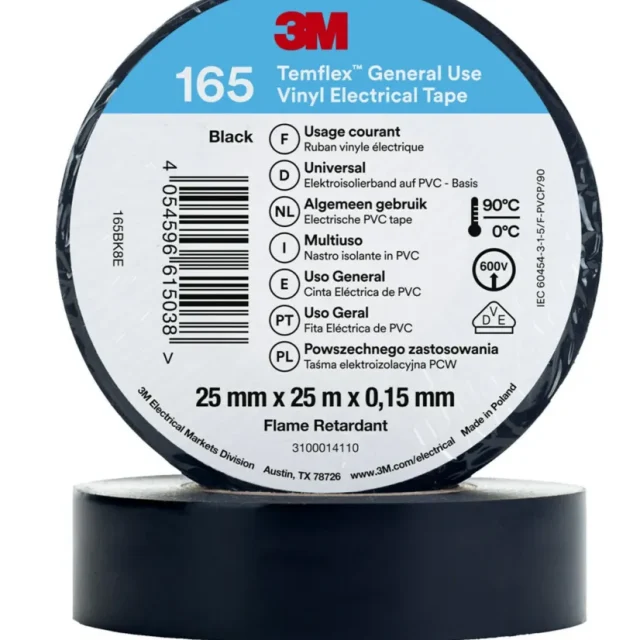 3M Temflex 165 Eltejp 20m x 19mm Brun