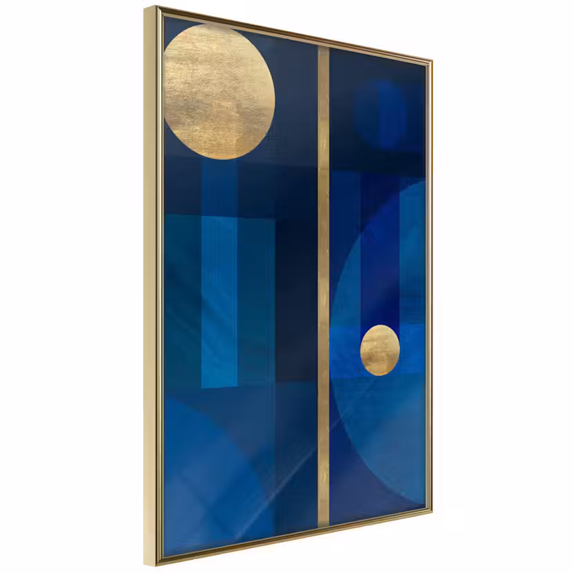 Poster Artgeist Affisch Indigo Guld ram, 40x60 cm