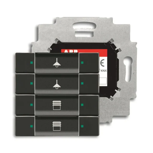 ABB Impressivo 6117-0-0200 Tryckknapp 4-polig knapp, med busskopplare, KNX Vit (blank)