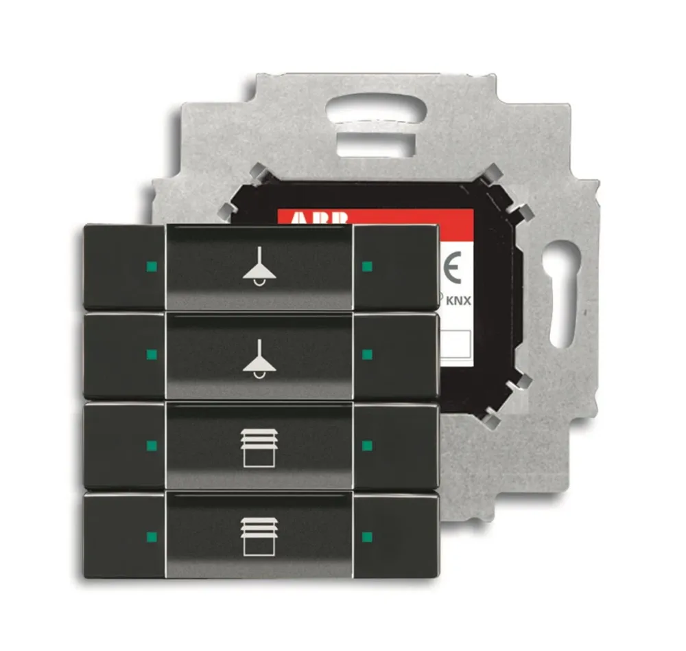 ABB Impressivo 6117-0-0200 Tryckknapp 4-polig knapp, med busskopplare, KNX Vit (blank)