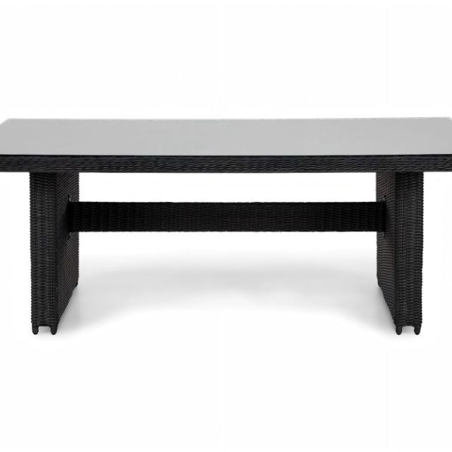 Marcus Rektangulärt Matbord utomhus 160x90 cm i konstrotting med glasskiva