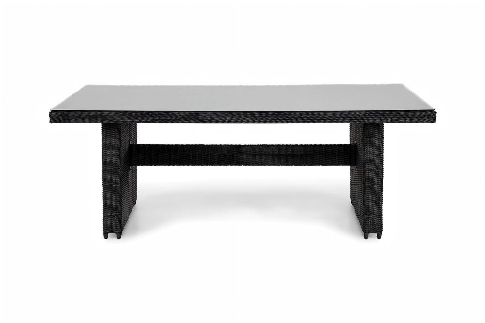 Marcus Rektangulärt Matbord utomhus 160x90 cm i konstrotting med glasskiva