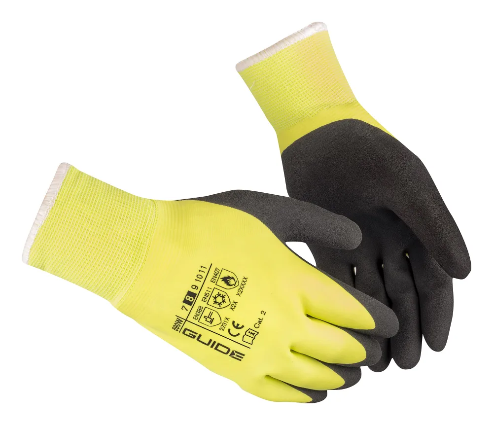 Guide Gloves 590W Handske latex, fodrad, vattentät 8