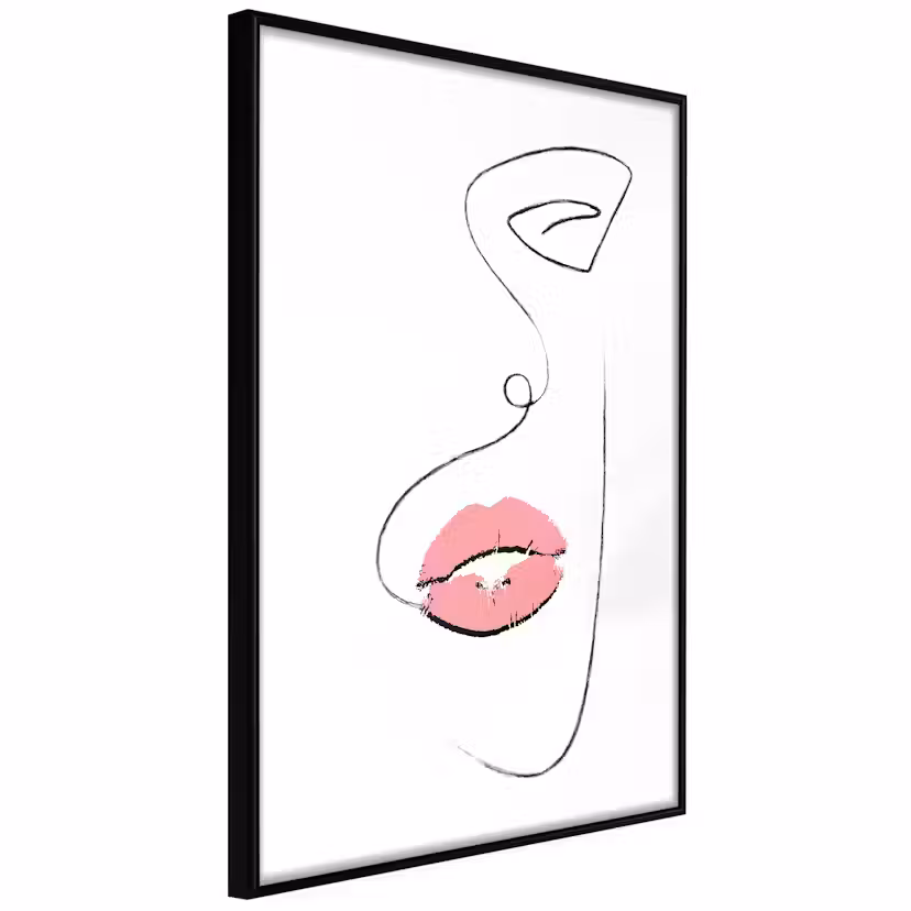 Poster Artgeist Affisch Full Lips Svart ram, 40x60 cm