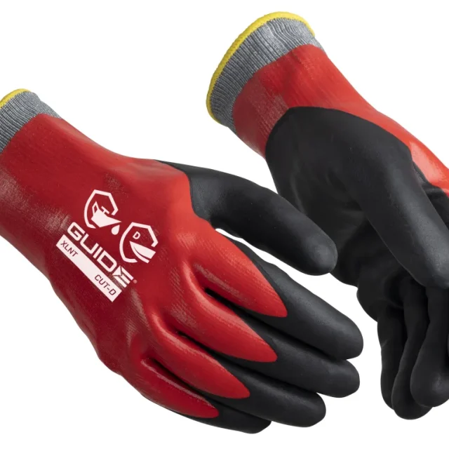 Guide Gloves 9508 Handske nitrildopp, skärskydd D, oljegrepp 11