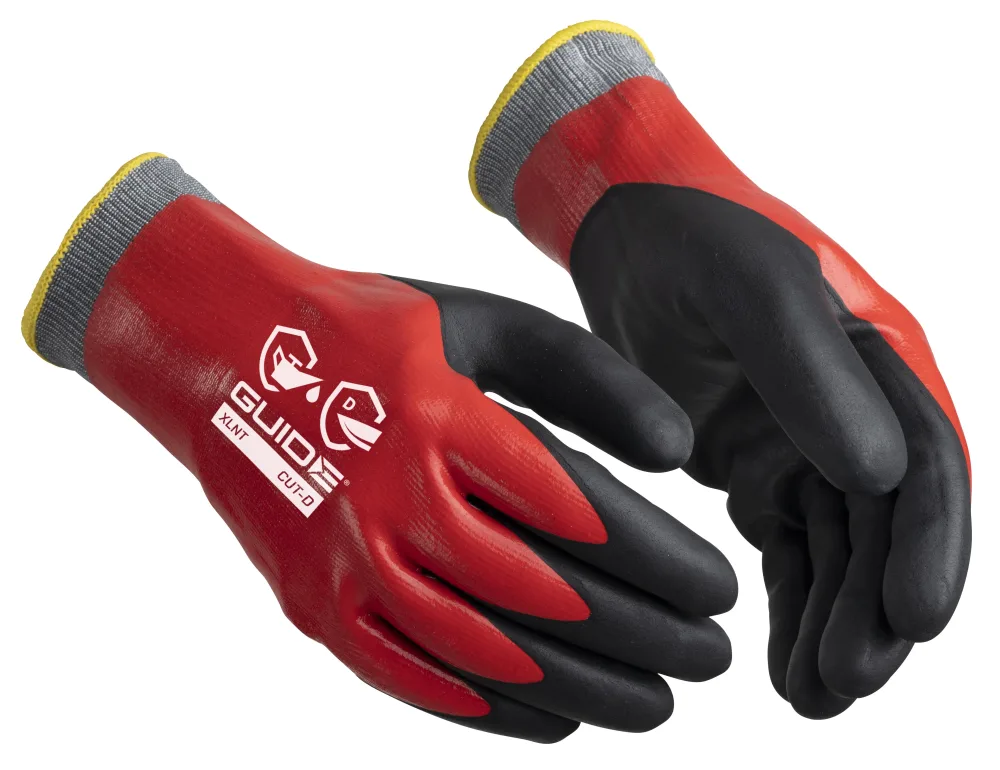 Guide Gloves 9508 Handske nitrildopp, skärskydd D, oljegrepp 11