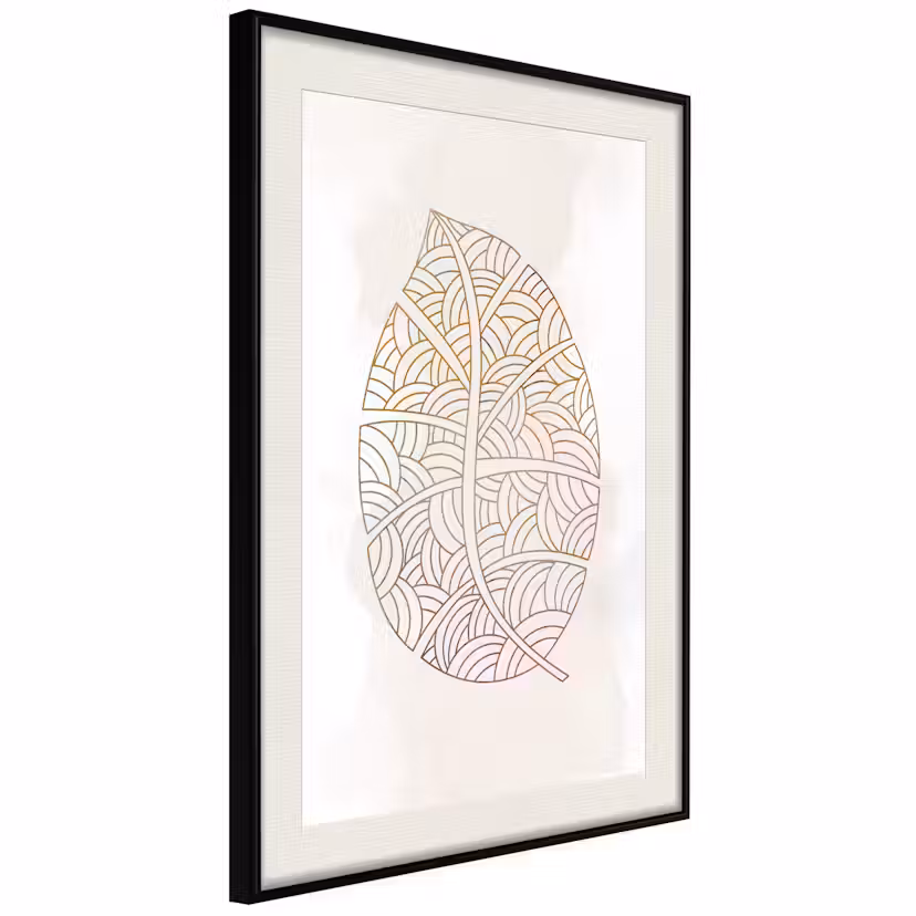 Poster Artgeist Affisch Intricate Nature Svart ram med passepartout, 30x45 cm