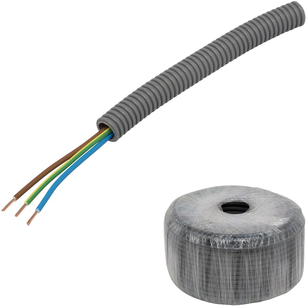 Pipelife FQ PowerFlex Kabel fördragen, temperaturklass II 100 m, 5G1.5 mm², ytter-Ø16 mm