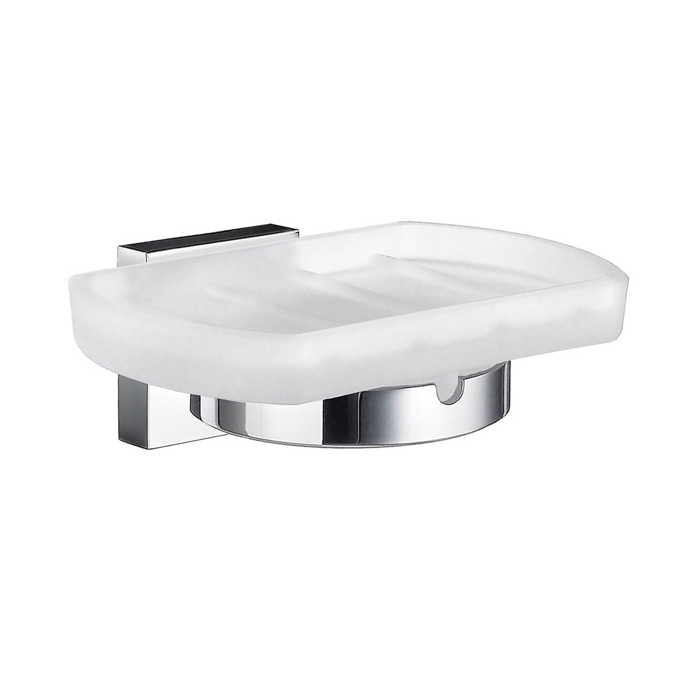 Hållare Med Tvålkopp I Frostat Glas House Polerad Krom Smedbo RK342