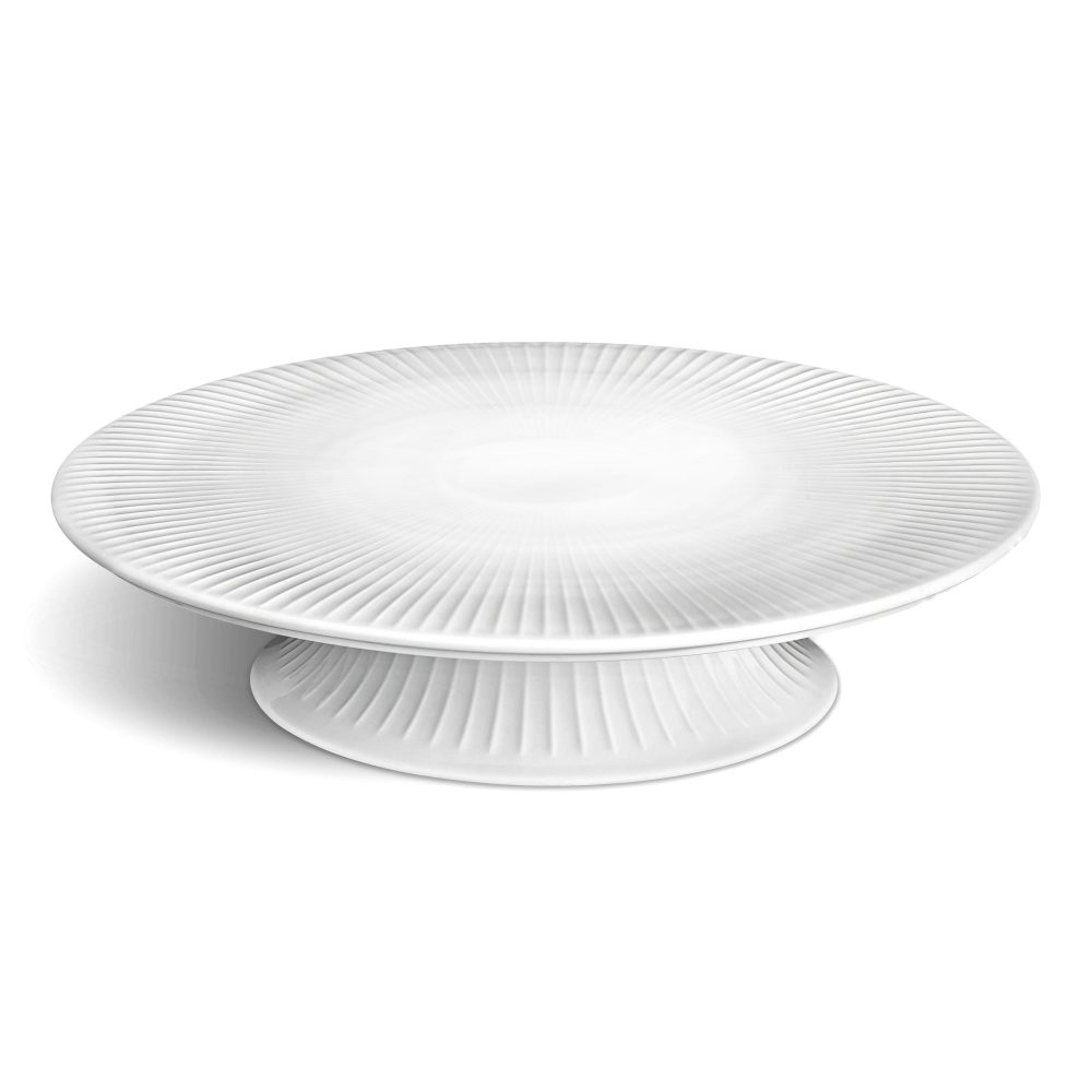 Hammershøi tårtfat på fot Ø30 cm, vit